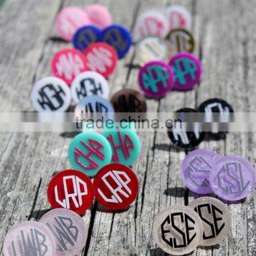 Monogram Acrylic Disc Blanks Earrings