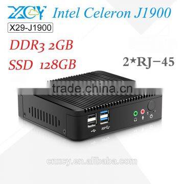 Fanless Computer Box PC Office Fanless Mini pc Quad Core Desktop PC Intel J1900 Mini pc 2g Ram 128g SSD