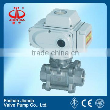 Screwed end electric ball valve