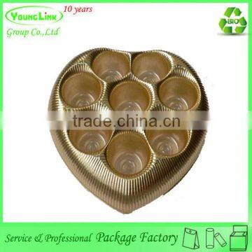 Heart shape compartment blister biscuit packing tray