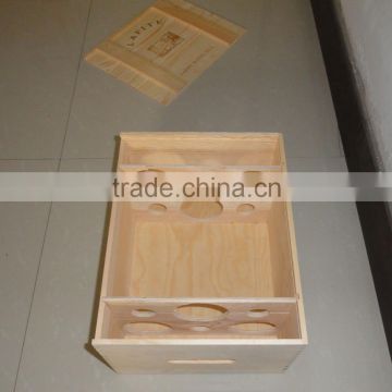 customized pine wood wine box for sale, High Quality Natural wood wine box