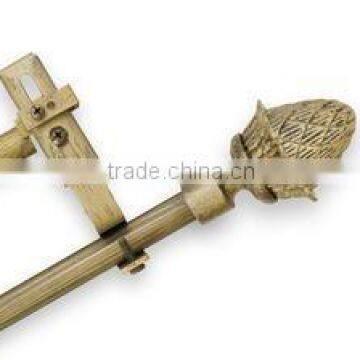 Adjustable Double Curtain Rod Set With Pina Finial photo-3