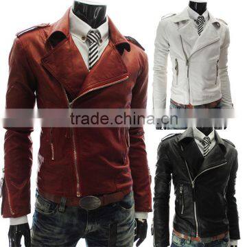 Mens washed Pu Leather Jacket for sale,Winter Newest used Leather Jacket