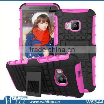 Silicone+ PC Orange Shockproof Case for HTC One M9, With Stand Function photo-3