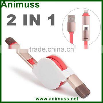 High Quality Fast Charging 2 in 1 USB Extension Micro Data Cable Sync Data Charging Cable photo-3