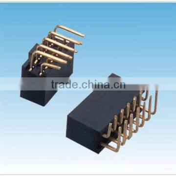 China Suplier 2.54mm Pitch Female Header Right Angle Double Row Dip Type