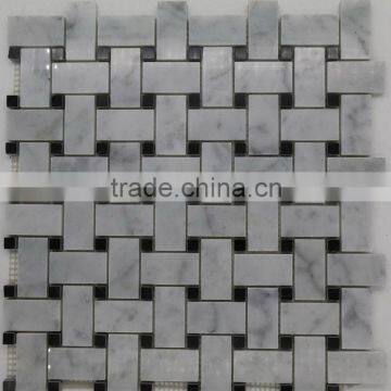 Bianco Carrara Basketweave Marble Mosaic Tile