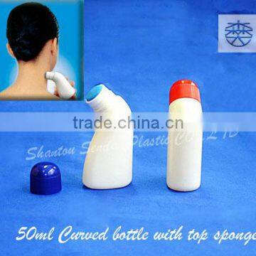 Plastic top sponge bottle/with screw red cap liquid bottle 50ml