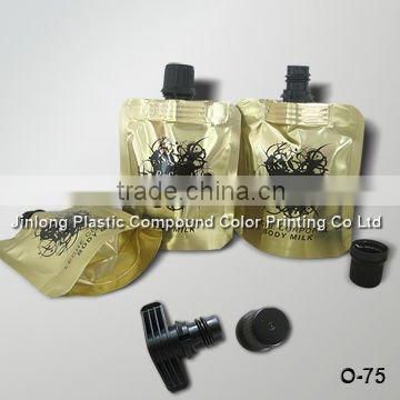 foil stand up plastic packaging bag with spout