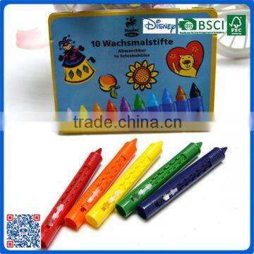 2016 hot sale 10 colors crayons into paper box customized Logo printed crayons