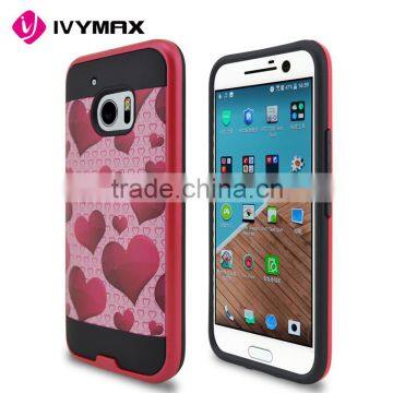 Beautiful Love Heart Pattern Design Brushed Texture pc Matte Phone Case for HTC M10 Phone Accessories Supplier's Choice photo-4