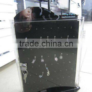 Rotating acrylic body piercing jewelry display stand