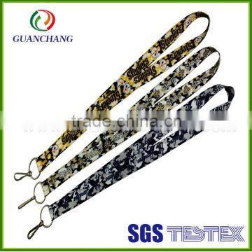 high quality funny heat transfer printed lanyard with j-hook