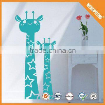 Customized reusable none-toxic 3d character cartoon animal pvc wall sticker