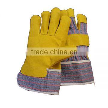 Wing Thumb Cow Grain Leather Glove with safety rubberized cuff