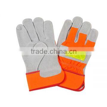 Cow Split Cowhide Leather Safety Gloves With Reflective Material photo-3