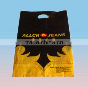 soft plastic bag with hanger hole for jean packaging