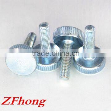 m1 - M10 Carbon Steel With White Zinc Flat Head Knurled Thumb Screw