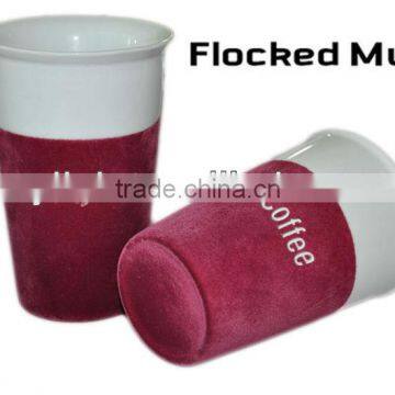 2013 new design flocked coffee mug