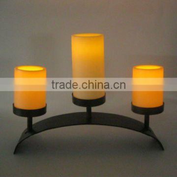 wedding table decorative plastic real led candle with wrought iron holder