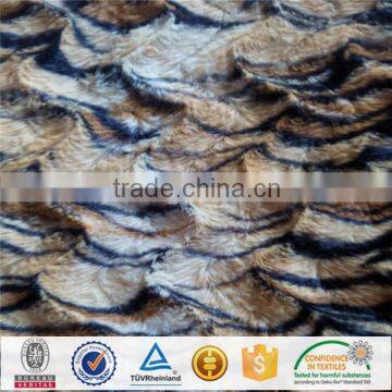 China Factory Wholesale 100% Polyester Animal Print PV Fleece/PV Velour/Long Pile Plush Fabric