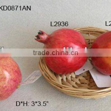 2013Artificial Fake Fruits 3*3.5" Artificial Polyfoam Weighted Pomegranate House Decoration