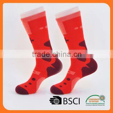 wholesale factory coloured extra padding merino wool socks