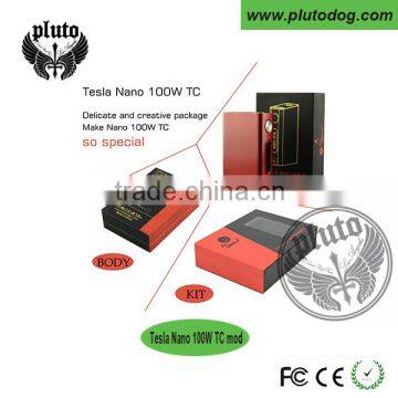 Authentic Tesla Nano 100W TC Mod Steampunk 6 Colors Tesla Nano Box Mod Powered by a military-grade 4500 mAh battery