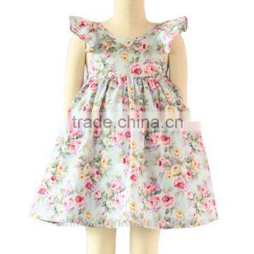 Wholesale child flora printed little girls summer dress