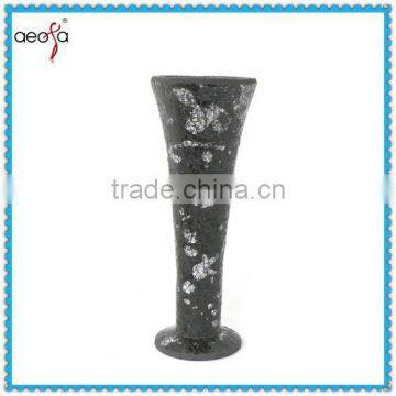 Trumpet Black wholesale tall flower mosaic glass vases