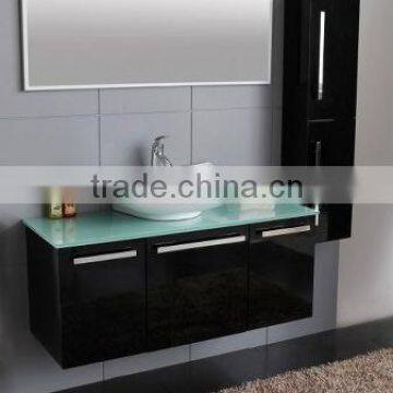 Modern solid wood bathroom vanity with vessel Sink