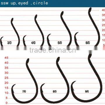 high quality high carbon steel ssw up eye circle,octopus circle hooks 8208