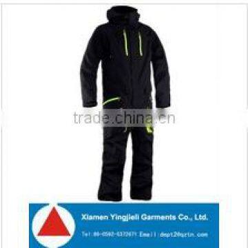 2014 Factory Top Quality Ski Suit, Special Black One Piece Snow Suit Adults 2014