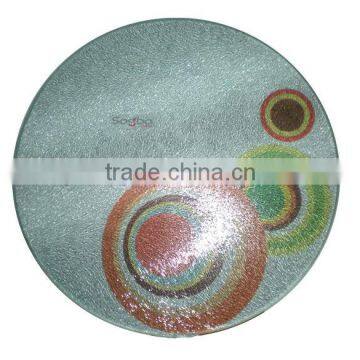 round tempered glass chopping board