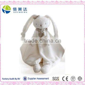 12" Cuddly Stuffed Rabbit Head Plush Bunny Security Blanket in White