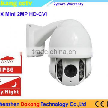 Outdoor Mini HD CVI 1080P PTZ Dome Camera, 10X Optical Zoom, 6pcs array Led,BNC Video Output