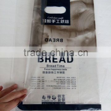 Transparent LDPE Side Gusset Die Cut Handle Shopping Bag For Bakery Shop