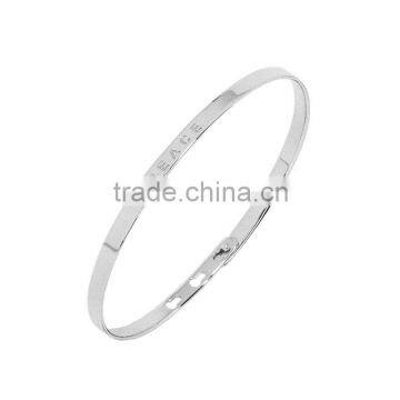 Memories Bangles with Customize Design Word 'PEACE' with 4mm/7mm Width