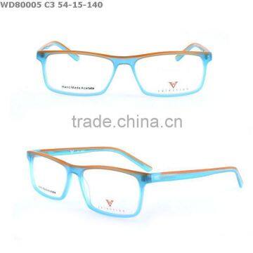 Latest fashion acetate optical frame, eyewear with multicolor splicing