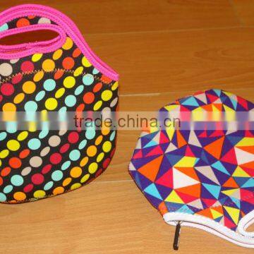 2016 3mm Neoprene Beautiful Insulated Neoprene Lunch Bag for Children,with Zipper and Handle