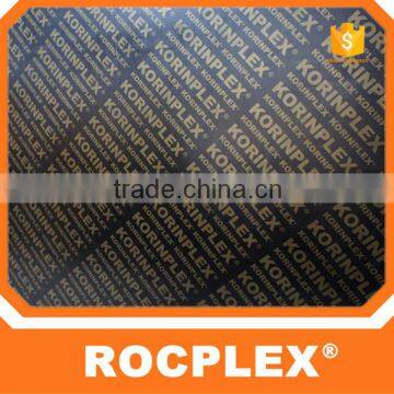 twice double two hot press brown film faced plywood korinplex logo , korinplex film logo plywood