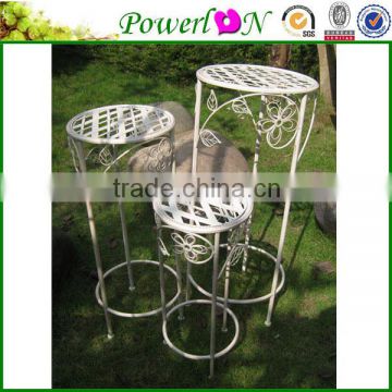 Cheap Price Classic Antique Design S/3 Metal Plant Stand Garden Ornament For Decking Patio J08M TS05 G00 X00 PL08-5092