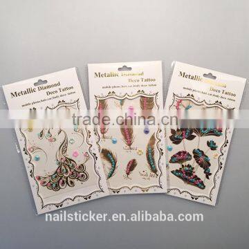 Custom Hot Sale Rhinestone Metallic Tattoo Acrylic Foil Temporary Tattoo Stickers photo-3
