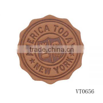 fake PU leather clothing patch label