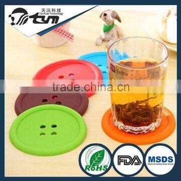 Novelty Silicone Pad Button Coasters Silicone Placemat Plate For Cups