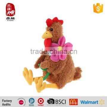 Meet EN71and ASTM Standard Stuffed Toy Chicken With Flower photo-2