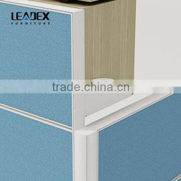 European Style Frosted Glass Partition Workstation With Overhead Cabinet photo-5