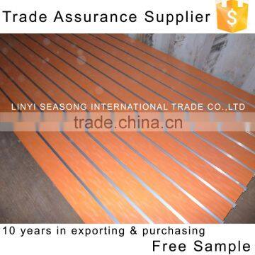 China e2 11 grooves 15mm magic design slotted mdf panel with aluminium bar