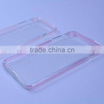 For iPhone 6 6s 6Plus 6S Plus plating Bumper Transparent Back Cover