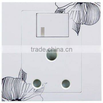 15A socket with switch flower wall switch
